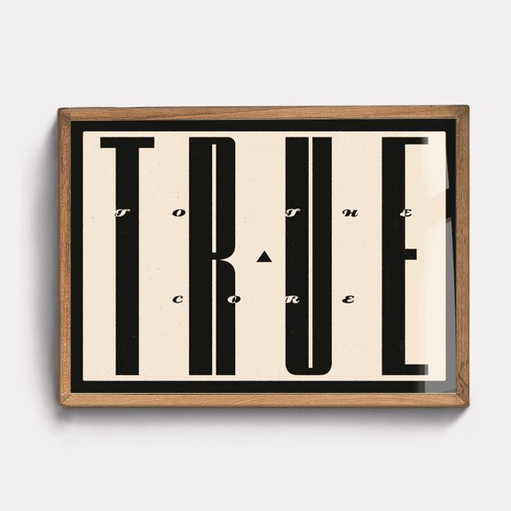 Mid Century Modern Typography Print Bold Minimalist Black White