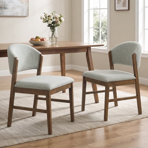 Mid-Century Modern Upholstered, 21.06"W x 26.77"D x 33.5"H, Ergonomic Curved Backrest, for Living Room/Dining Room