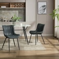 thumbnail image 1 of Mid Century Modern Upholstered Dining Chairs, 2 Pack Leather Upholstered Dining Chairs, Armless Kitchen Chair with Back & Metal Legs for Dining Room/Reception Waiting Room/Bedroom, 1 of 8