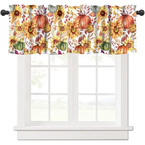Mid Century Modern Valance Curtain, Modern Abstract Geometric Shape Pattern Window Treatment Valances for Bedroom Kitchen 54x18inch