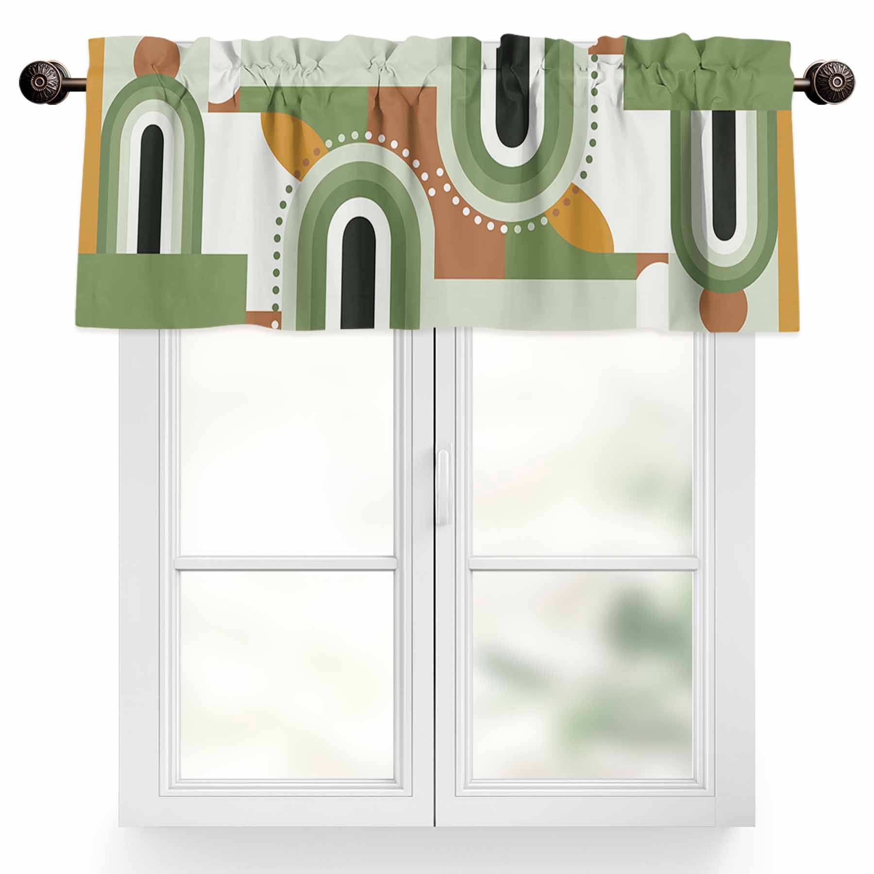 Mid-Century Modern Valances for Windows, 60 x 18in, Art Geometric ...