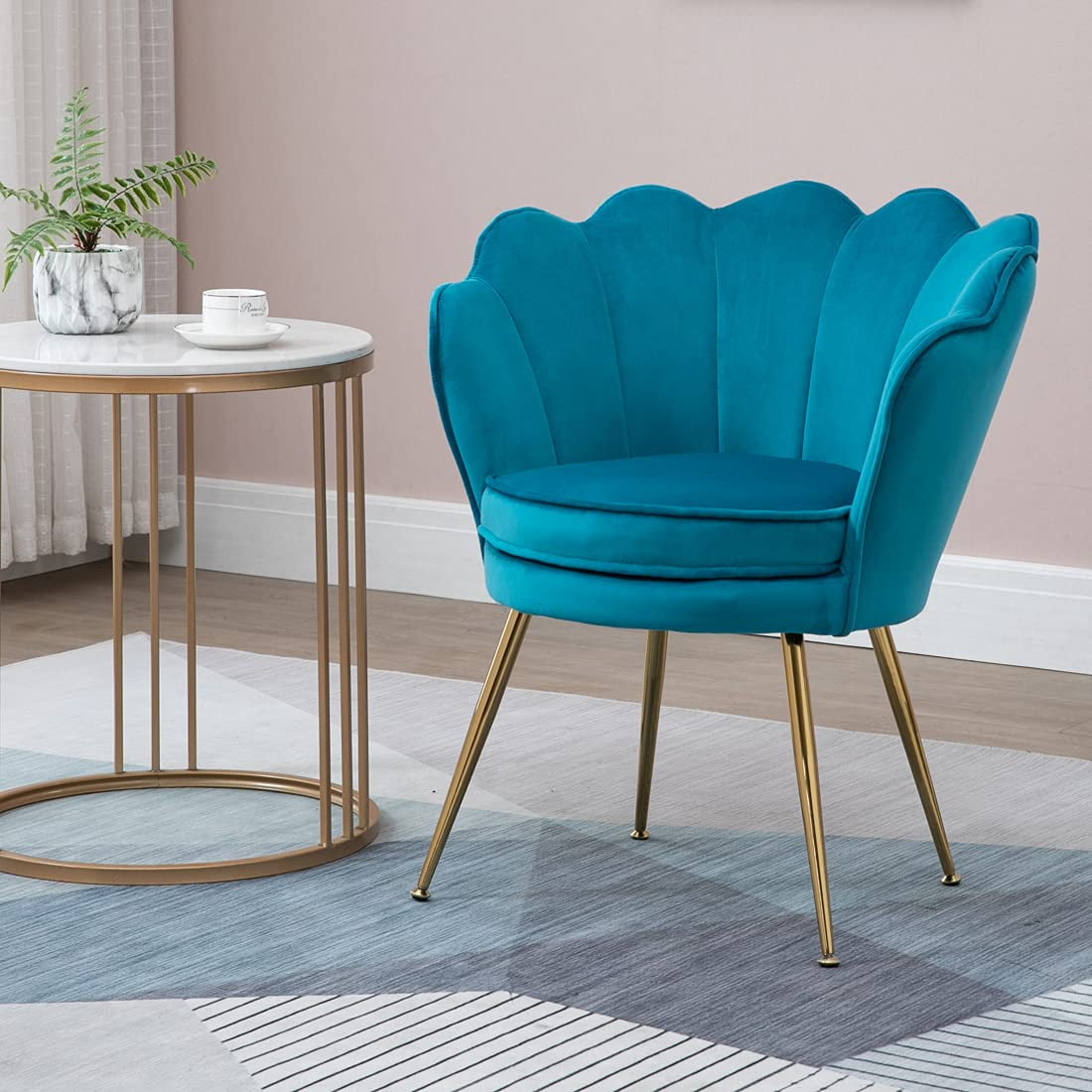 Mid Century Modern Vanity Velvet Chair for Living Room Fabric