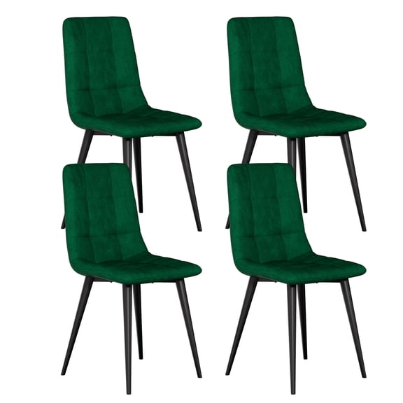 Mid Century Modern Velvet Dining Chairs Set of 4, Soft Upholstered Side Chairs, Multipurpose Home Furniture for Kitchen, Living Room, Dining Room, Green