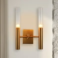 thumbnail image 1 of Mid-Century Modern Vintage Brass Finish and Ribbed Glass Shades Wall Lights for Living Room,Bedroom Wall Light Sconces, 1 of 12