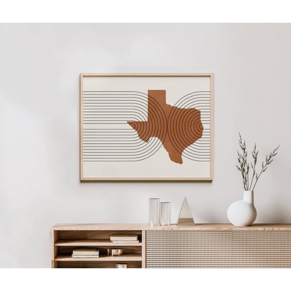 Mid Century Modern Wall Art Minimalist Texas Wall Art And Decor Abstract Mid Century Modern Prints Texas State Map Print State Of Texas