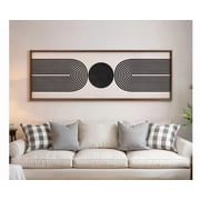 Mid Century Modern Wall Art Print, Black And White Arches, Minimalist Horizontal, Modern Living Room And Office Decor