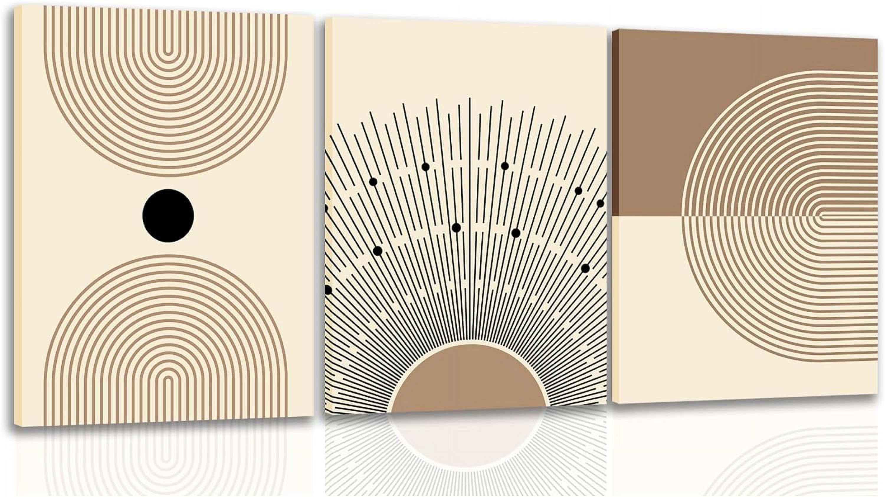 Mid Century Modern Wall Art Set of 3 Minimalist Boho Wall Art Abstract ...