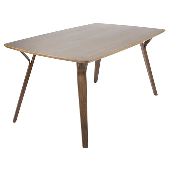 Mid-Century Modern Walnut Dining Table for 6, Rectangular Wood Kitchen Table with Tapered Legs