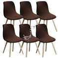 thumbnail image 1 of Mid Century Modern Waterproof Chair Slipcover,Stretch Armless Chair Covers Removable Washable Non-slip Spandex Jacquard Chair Protector for Bedroom Kitchen Living Room Ceremony-6-brown, 1 of 8