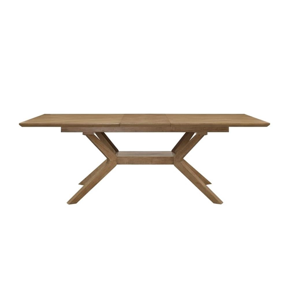 Mid-Century Modern Wood Rectangular Extension Kitchen Dining Table ...