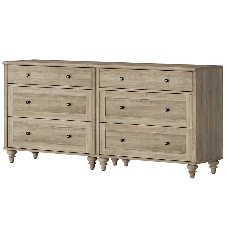 mid century modern dresser walmart Mid-Century Modern Wooden Dresser with 6 Wide Drawers, Compact Storage  Organizer for Bedroom, Nursery, Hallway, and Living Room, Gray Wash