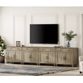 thumbnail image 1 of Mid-Century Morden Style TV Stand for 100 inch TV, Wooden Universal Entertainment Center with Storage Cabinets for Living Room or Bedroom, Wash Gray, 1 of 7