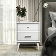 thumbnail image 1 of Camaflexi Mid Century 2 Drawer Night Stand Solid Wood, White, 1 of 8
