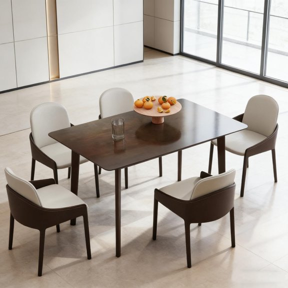 Mid-Century Nordic Rectangular Dining Table, Perfect for Kitchen or Dining Room with Scandinavian Charm