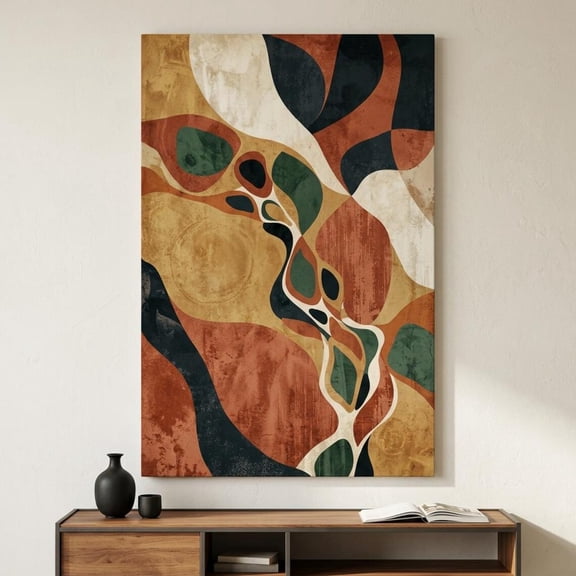 Mid Century Organic Shapes Poster, Unframed Paper Poster 8x10in