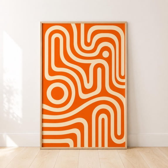 Mid Century Pattern Retro Geometric Bold Minimalist Abstract Poster ...