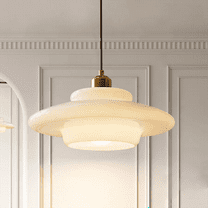 Mid Century Pendant Light Fixtures E26 Modern Gold Brass Kitchen Island Chandelier Lamp Milk White Glass Large Pendant Lamps for Dining Table Bedroom Hallway