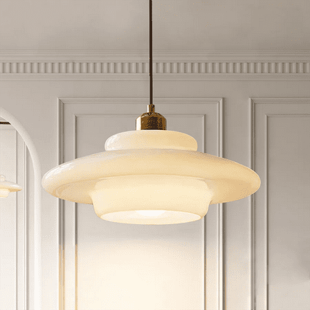 Mid Century Pendant Light Fixtures E26 Modern Gold Brass Kitchen Island Chandelier Lamp Milk White Glass Large Pendant Lamps for Dining Table Bedroom Hallway