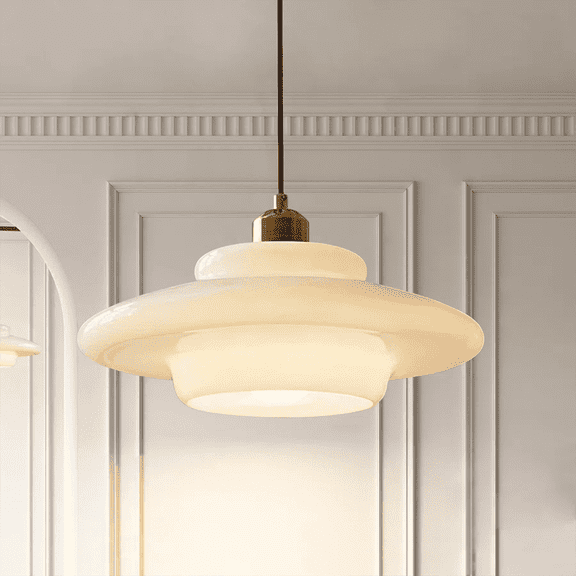 Mid Century Pendant Light Fixtures E26 Modern Gold Brass Kitchen Island Chandelier Lamp Milk White Glass Large Pendant Lamps for Dining Table Bedroom Hallway