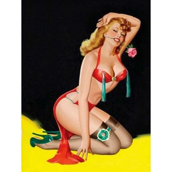 Mid-Century Pin-Ups - Beauty Parade Magazine - Rose Poster Print by Peter Driben (9 x 12)