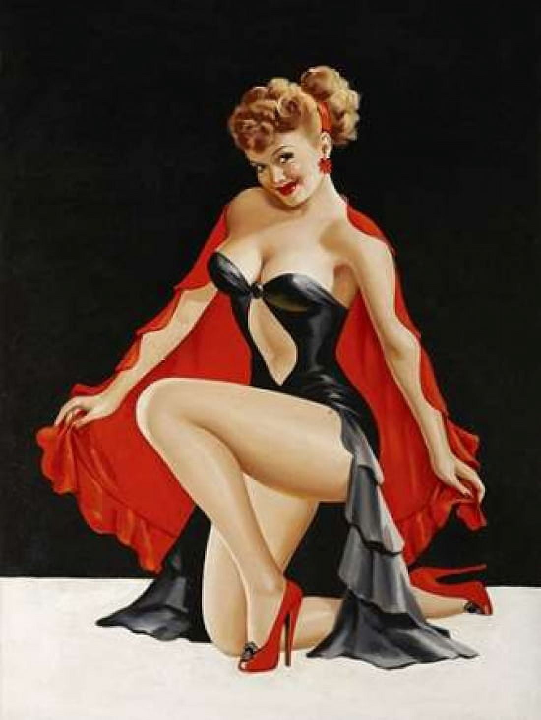 Mid-Century Pin-Ups - Magazine Cover - Little Red Cape Canvas Art - Peter Driben (18 x 24)
