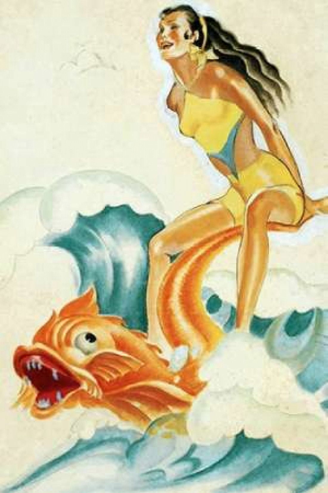 Mid-Century Pin-Ups - Whisper Magazine - Wave Rider Canvas Art - Peter Driben (24 x 36)
