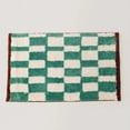 thumbnail image 1 of Mid-Century Plaid Microfiber Bath Mat, Quick Dry Super Absorbent Bathroom Door Mat, Non Slip Retro Checkered Floor Rug for Toilet Shower Entrance Home Decor, 1 of 5