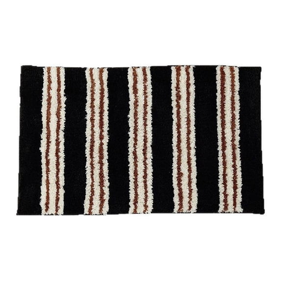 Mid-Century Plaid Microfiber Bath Mat, Quick Dry Super Absorbent Bathroom Door Mat, Non Slip Retro Checkered Floor Rug for Toilet Shower Entrance Home Decor