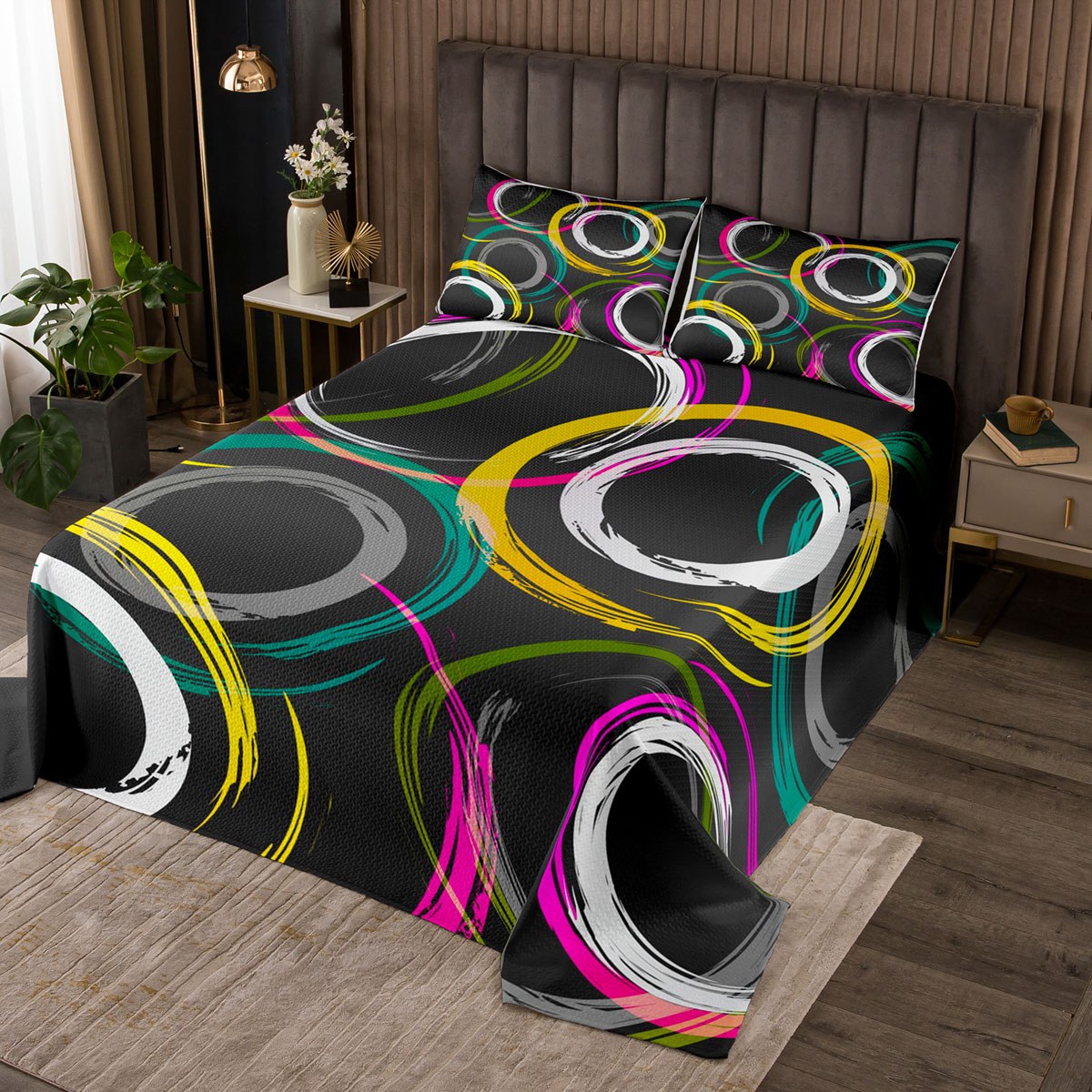 Erosebridal Piano Keys Bedding Set Queen Size - Music Note Comforter With Guitar Design, Black White Grey, 3-Piece