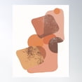 thumbnail image 1 of Mid Century Retro Abstract Shapes In Brown, Orange Tones And Old Pink Poster Wall Art, Modern Wall Decor For Living Room Bedroom, 16x24 UNFRAMED, 1 of 3
