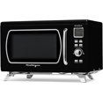 thumbnail image 1 of Mid-Century Retro Countertop Microwave Oven - Large 900-Watt - 0.9 cu ft - 8 Pre-Programmed Cooking Settings - Digital Clock - Kitchen Appliances - Black, 1 of 6