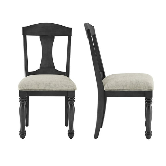 Mid-Century Retro Upholstered Dining Chairs Set of 2, Solid Rubber Wood Frame, Dark Oak, 2.76" Thick Cushion, 22.75"D x 19"W x 38.24"H, Perfect for Kitchen & Living Room