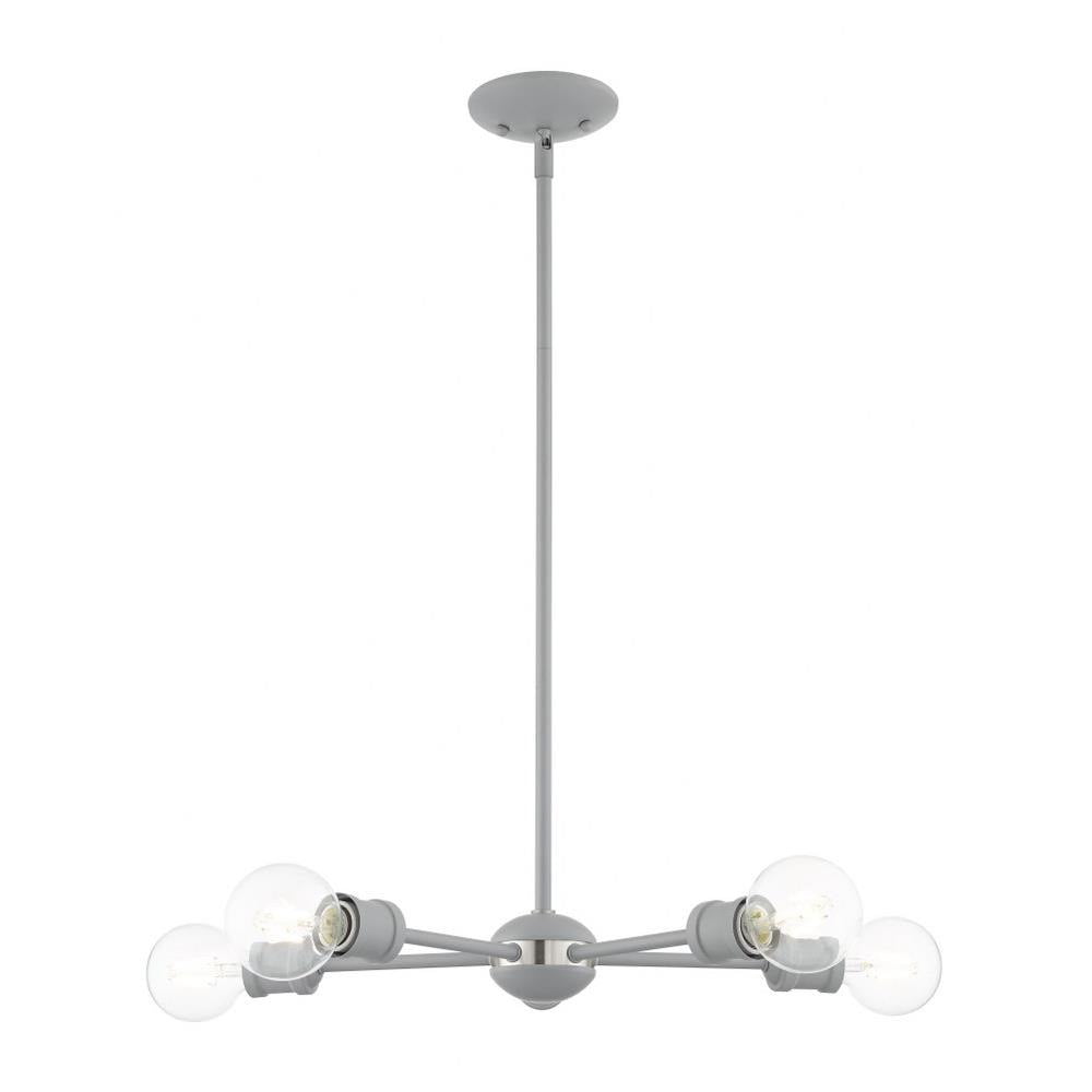 Lansdale 5-Light Nordic Gray & Brushed Nickel Crystal Chandelier