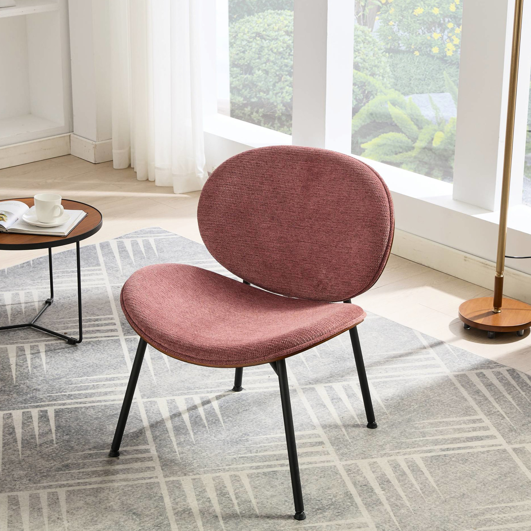 Mid - Century Shell Chair | Wrapping Curved Seat | Easy - Clean Solid