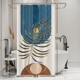 thumbnail image 1 of Mid Century Shower Curtain for Bathroom Neutral Minimalist Bathroom Stall Decor Navy Blue Palm Tropical Leaves Pink Boho Modern Farmhouse Waterproof Shower Curtains with Hooks 72x84 inches, 1 of 6