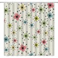 thumbnail image 1 of Mid-Century Shower Curtain Iconic Atomic Starburst Century Mid 60s Retro Abstract Geometric Pattern Space Sputnik Classic Design Bath Decor Polyester with Hook, 1 of 5