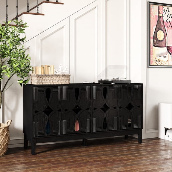 Mid Century Sideboard with Shelving | Fits Various Home Styles | High-Quality and Durable Material | Helps Keep Home Tidy