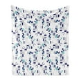 thumbnail image 1 of Mid Century Soft Flannel Fleece Blanket, Art Deco Inspired Pattern from Seventies with Geometrical Shapes, Cozy Plush for Indoor and Outdoor Use, 50" x 60", Turquoise Navy Blue Grey, by Ambesonne, 1 of 5