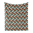 thumbnail image 1 of Mid Century Soft Flannel Fleece Blanket, Herringbone Pattern in Retro Colors Simple Funky Design of Classic Mosaic Tile, Cozy Plush for Indoor and Outdoor Use, 50" x 60", Multicolor, by Ambesonne, 1 of 5