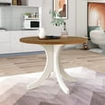 thumbnail image 1 of Mid-Century Solid Wood&nbsp; Round Dining Table for Small Places, Walnut Table, 1 of 8