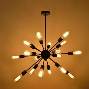 Mid Century Sputnik Industrial Chandelier Retro Modern Ceiling Pendant Light Fixture, Atomic Style Lighting