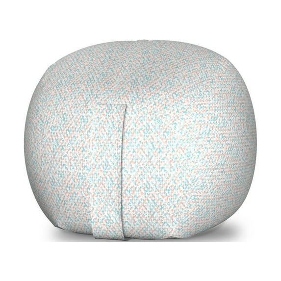 Mid Century Storage Toy Bag Chair, Retro Art Style Floral Shaped Motifs in Pastel Pink and Blue Colors, Stuffed Animal Organizer Washable Bag, Large Size, White and Multicolor, by Ambesonne