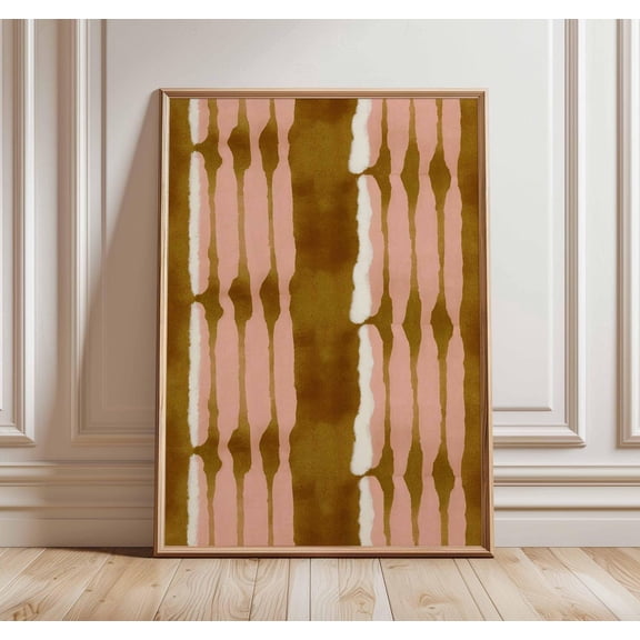 Mid Century Stripe Pattern Poster, Unframed Paper Poster 8x10in