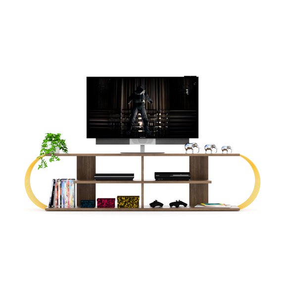 Mid Century Style 68 - inch Entertainment Centre | Open Storage for TV and More | Solid Wood Build | Alleviate Clutter