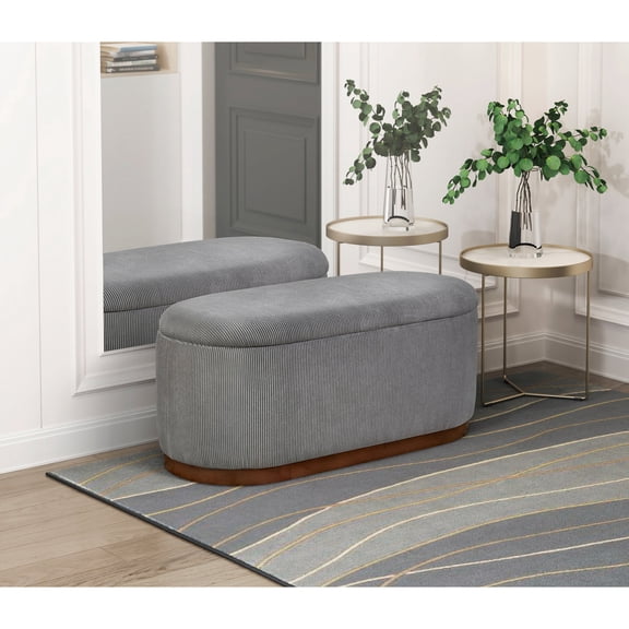 Mid - Century Style Bench | Soft Corduroy Upholstery | In Living Rooms, Enhances Aesthetics