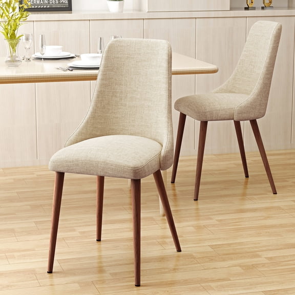 Mid-Century Style Chairs - Iron Legs for Stability - Dinner Party Setting - Comfortable Seating for All