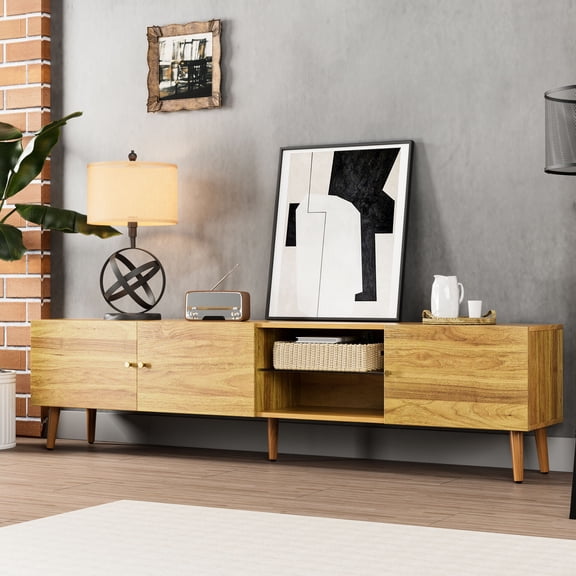 Mid Century Style Entertainment Center | Incorporates into Decor Nicely | Tapered Legs for Sturdy Base | Needed Tools for Assembly Provided
