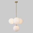 thumbnail image 1 of Mid Century Style Four Globe Light Brass Ceiling Sputnik Chandelier Pendant Light Fixture, 1 of 6