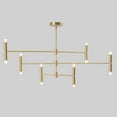 thumbnail image 1 of Mid Century Style Six Arm Twelve Lights Brass Sputnik Chandelier Ceiling Pendant Fixture, 1 of 4