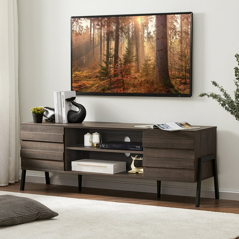 Brown tv stand 65 inch discount